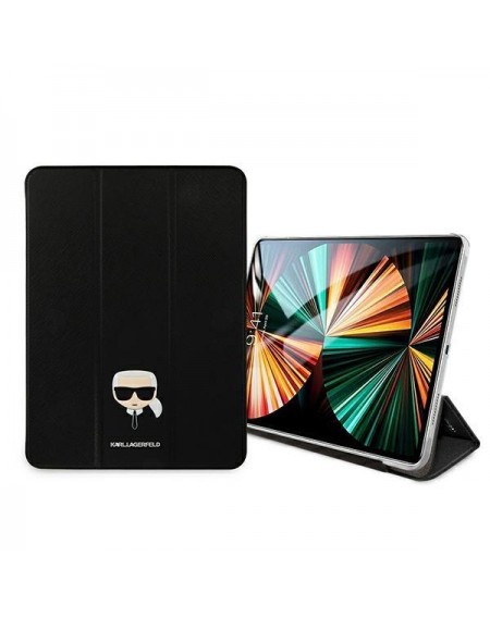 Karl Lagerfeld KLFC12OKHK iPad 12.9" Pro 2021 Book Cover czarny/black Saffiano Karl Head