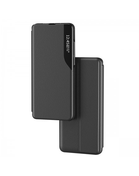 Eco Leather View Case elegant case with a flip cover and stand function for Samsung Galaxy S22 + (S22 Plus) black