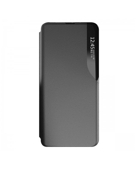 Eco Leather View Case an elegant case with a flip cover and stand function for Samsung Galaxy S22 black