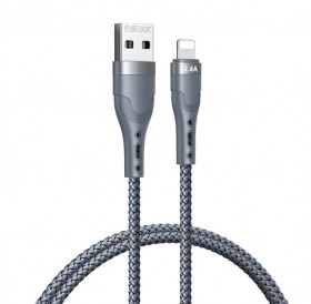 Remax USB cable - Lightning for charging and data transmission 2,4A 1m silver (RC-C006)