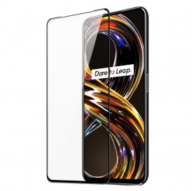 Dux Ducis 9D Tempered Glass 9H Durable Full Screen Tempered Glass with Realme 8i frame black (case friendly)