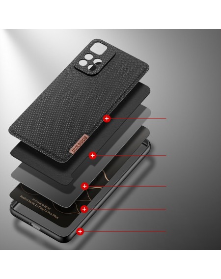 Dux Ducis Fino case nylon covered cover Xiaomi Redmi Note 11 Pro+ 5G (China) / 11 Pro 5G (China) / Mi11i HyperCharge / Poco X4 NFC 5G black