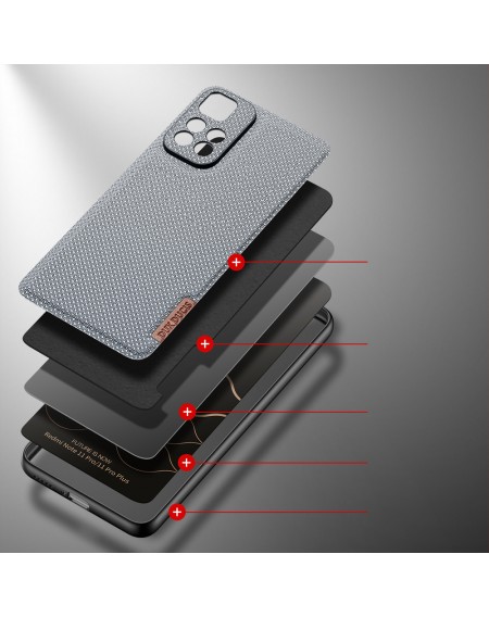 Dux Ducis Fino case nylon covered cover Xiaomi Redmi Note 11 Pro+ 5G (China) / 11 Pro 5G (China) / Mi11i HyperCharge / Poco X4 NFC 5G blue