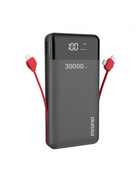 Dudao K1Max 30000mAh power bank with built-in cables black (K1Max-black)