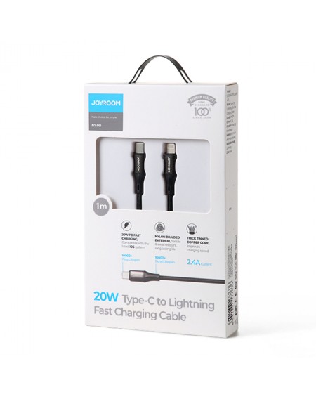 Joyroom fast charging / data cable USB Type C - Lightning PD 20W 1m black (S-1024N1-PD)