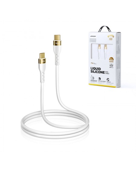 Joyroom Liquid Silicone USB Type C - USB Type C charging / data cable PD 100W 1.2m white (S-1250N18-10)