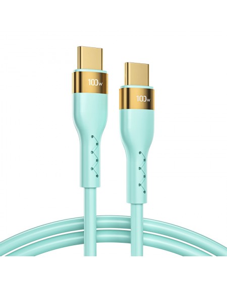 Joyroom Liquid Silicone USB Type C - USB Type C charging / data cable PD 100W 1.2m green (S-1250N18-10)