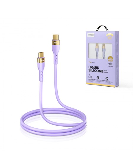 Joyroom Liquid Silicone USB Type C - USB Type C charging / data cable PD 100W 1.2m purple (S-1250N18-10)