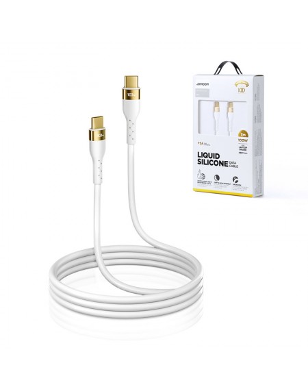 Joyroom Liquid Silicone USB Type C - USB Type C charging / data cable PD 100W 2m white (S-2050N18-10)