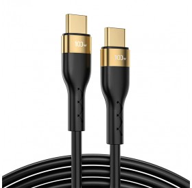 Joyroom Liquid Silicone USB Type C - USB Type C charging / data cable PD 100W 2m black (S-2050N18-10)