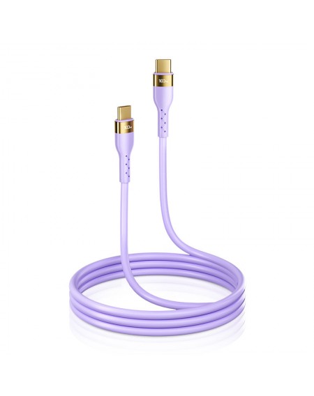 Joyroom Liquid Silicone USB Type C - USB Type C charging / data cable PD 100W 2m purple (S-2050N18-10)