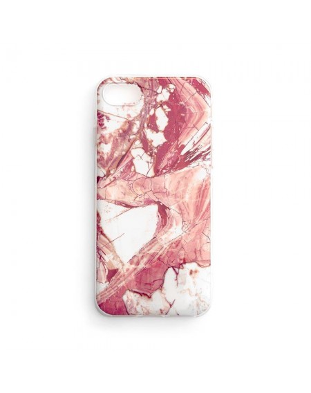 Wozinsky Marble TPU cover gel marble for Samsung Galaxy S22 Ultra pink