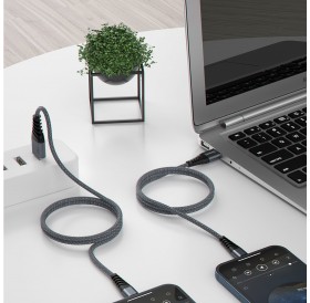 Dudao cable USB - micro USB 6A cable 1 m gray (TGL1M)