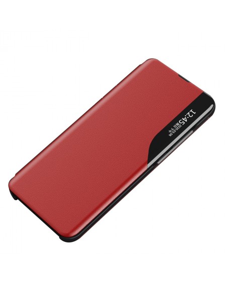 Eco Leather View Case elegant case with a flip cover and stand function for Samsung Galaxy A33 5G red