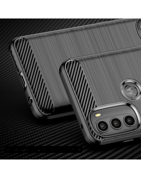 Carbon Case Flexible Cover Sleeve Motorola Moto G71 5G black
