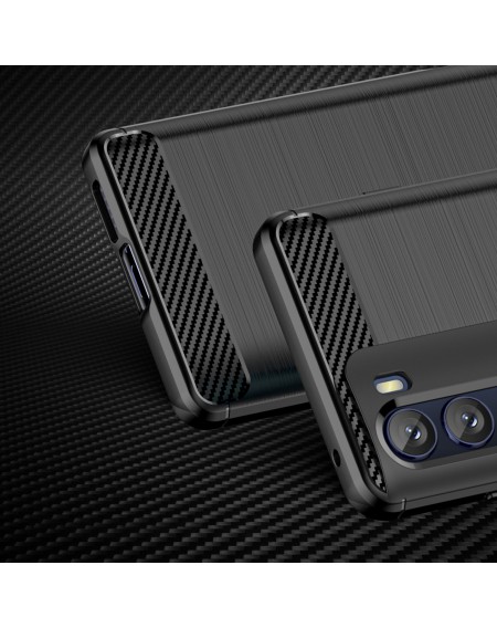 Carbon Case Flexible Cover Sleeve Motorola Moto G200 5G / Edge S30 black