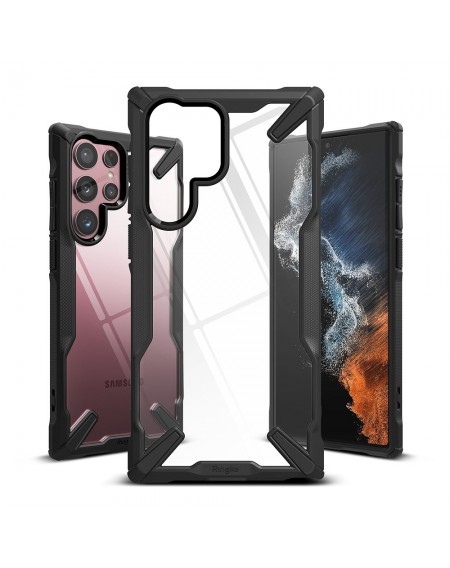 Ringke Fusion X case armored cover with frame for Samsung Galaxy S22 Ultra black