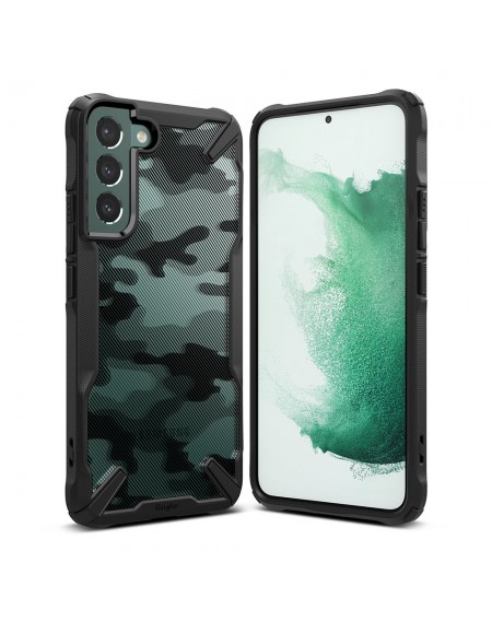 Ringke Fusion X case armored cover with frame for Samsung galaxy s22 + (s22 plus) black camo black