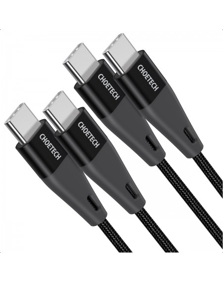 Choetech set of 2 USB Type C cables - USB Type C Power Delivery 60W 5A 1.2m + 2m black (XCC-1003)