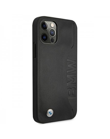 Etui BMW BMHCP12LRCSWK iPhone 12 Pro Max 6,7" czarny/black hardcase Leather Signature