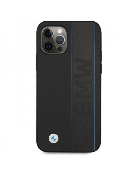 Etui BMW BMHCP12LRWBOK iPhone 12 Pro Max 6,7" czarny/black hardcase Leather Outlines