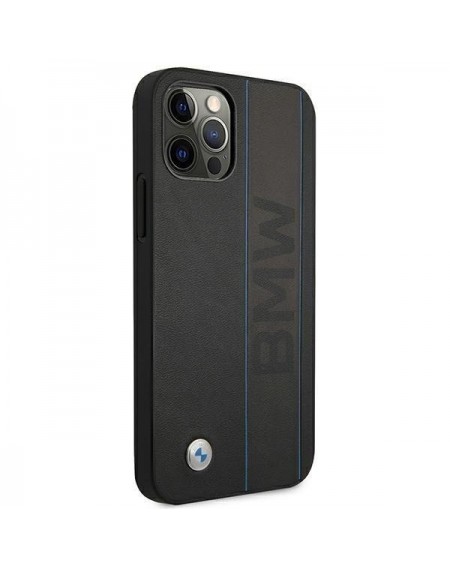 Etui BMW BMHCP12LRWBOK iPhone 12 Pro Max 6,7" czarny/black hardcase Leather Outlines