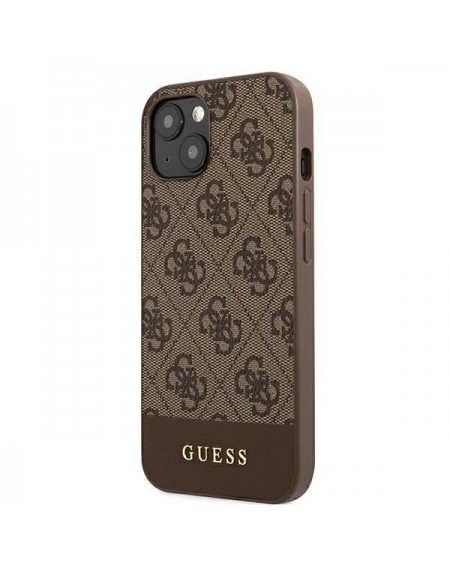 Guess GUHCP13MG4GLBR iPhone 13 6,1" brązowy/brown hard case 4G Stripe Collection