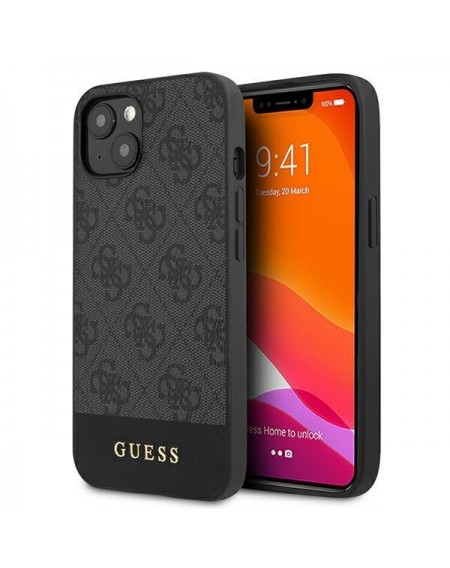Guess GUHCP13MG4GLGR iPhone 13 6,1" szary/grey hardcase 4G Stripe Collection