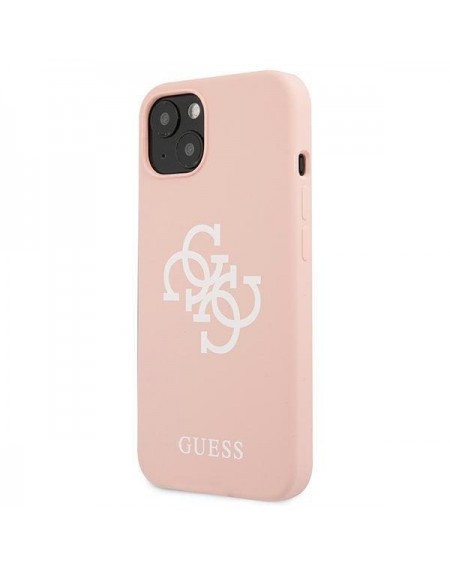 Guess GUHCP13MLS4GWPI iPhone 13 6,1" różowy/pink hard case Silicone 4G Logo