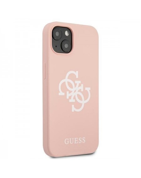 Guess GUHCP13MLS4GWPI iPhone 13 6,1" różowy/pink hard case Silicone 4G Logo