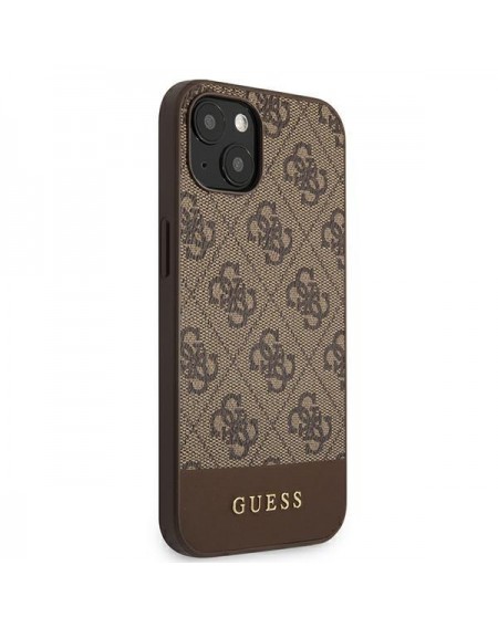 Guess GUHCP13SG4GLBR iPhone 13 mini 5,4" brązowy/brown hard case 4G Stripe Collection