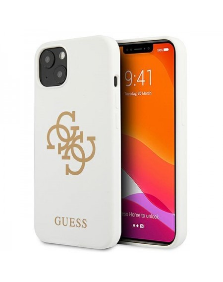 Guess GUHCP13SLS4GGWH iPhone 13 mini 5,4" biały/white hard case Silicone 4G Logo