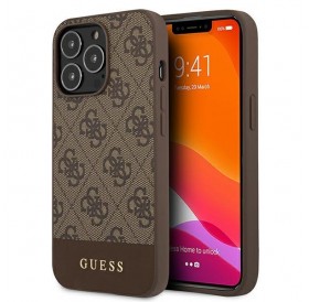 Guess GUHCP13XG4GLBR iPhone 13 Pro Max 6,7" brązowy/brown hard case 4G Stripe Collection