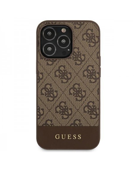 Guess GUHCP13XG4GLBR iPhone 13 Pro Max 6,7" brązowy/brown hard case 4G Stripe Collection