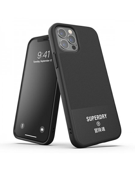 SuperDry Moulded Canvas iPhone 12/12 Pro Case czarny/black 42585