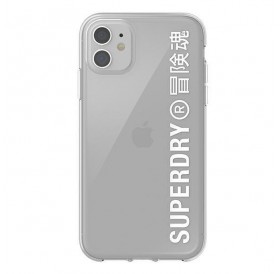 SuperDry Snap iPhone 11 Clear Case biały /white 41578