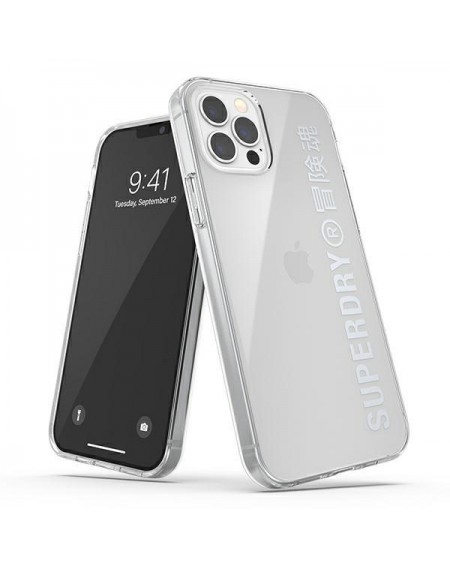 SuperDry Snap iPhone 12/12 Pro Clear Cas e srebrny/silver 42591