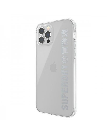SuperDry Snap iPhone 12/12 Pro Clear Cas e srebrny/silver 42591