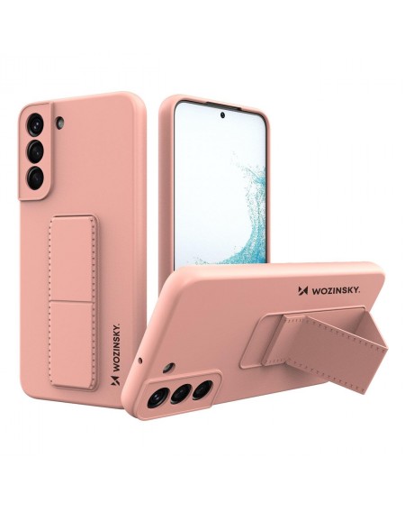 Wozinsky Kickstand Case Silicone Stand Cover for Samsung Galaxy S22 Pink