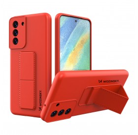 Wozinsky Kickstand Case Silicone Stand Cover for Samsung Galaxy S21 FE Red