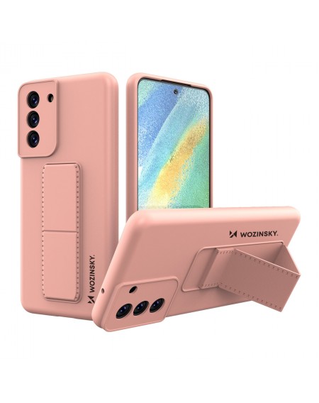 Wozinsky Kickstand Case Silicone Stand Cover for Samsung Galaxy S21 FE Pink