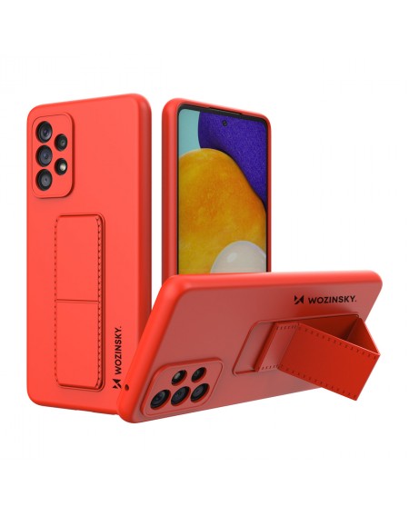 Wozinsky Kickstand Case silicone stand cover for Samsung Galaxy A73 red
