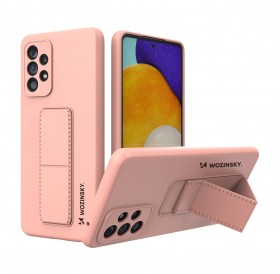 Wozinsky Kickstand Case Silicone Stand Cover for Samsung Galaxy A73 Pink