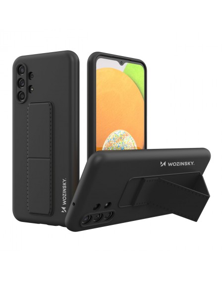 Wozinsky Kickstand Case Silicone Stand Cover for Samsung Galaxy A23 black