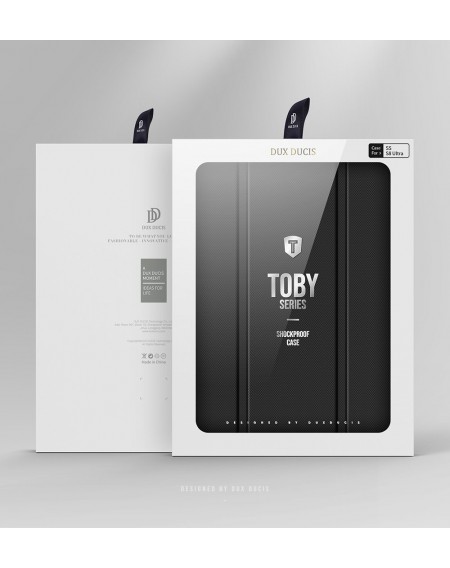 Dux Ducis Toby Armored Flip Smart Case for Samsung Galaxy Tab S8 Ultra with Stylus Holder Black