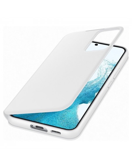 Samsung Smart Clear View Standing Cover Case Antibacterial Smart Flip Case Samsung Galaxy S22 + (S22 Plus) White (EF-ZS906CWEGEE)