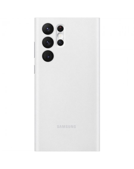 Samsung Smart Clear View Standing Cover Case Antibacterial Samsung Galaxy S22 Ultra Smart Flip Case white (EF-ZS908CWEGEE)