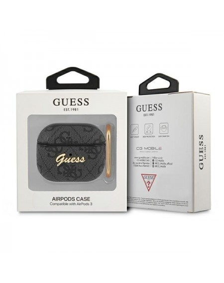 Guess GUA34GSMK AirPods 3 cover szary/grey 4G Script Metal Collection