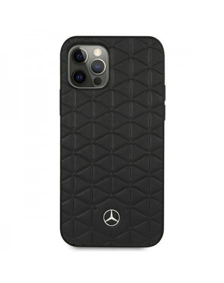 Mercedes MEHCP12LSPSBK iPhone 12 Pro Max 6,7" czarny/black hardcase Leather Quilted Embossed