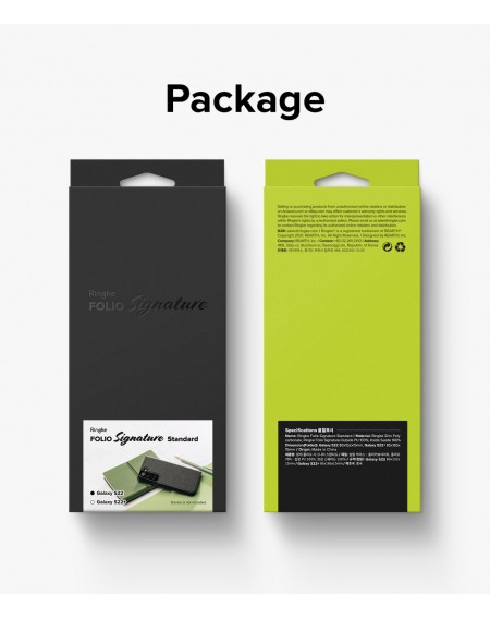 Ringke Folio Signature Flip Leather Case for Samsung Galaxy S22 Black (FSS119R263)